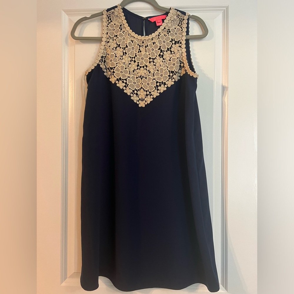Lilly Pulitzer Womens Nala Soft Sleeveless Shift Dress Navy